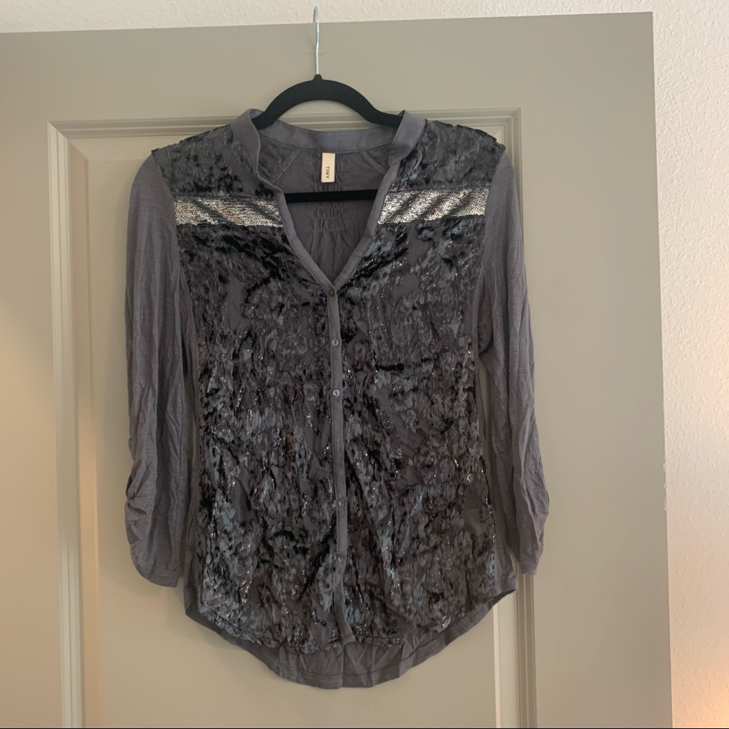 Shimmery Button Down Top By Tiny